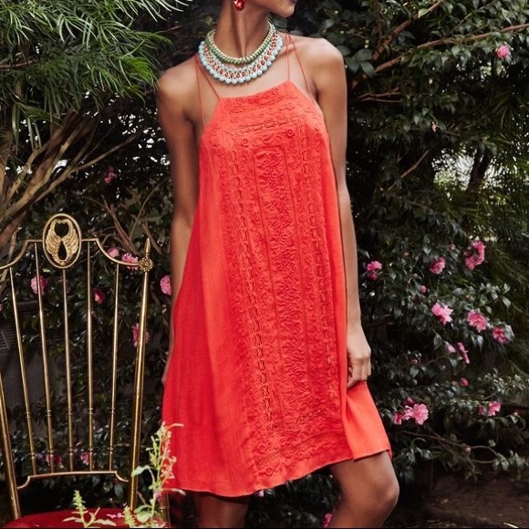 Alice + Olivia Dresses & Skirts - NWT Alice+ Olivia Bev Embroidered Red Floral Lace Strappy Gauze Mini Dress